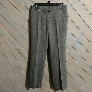 J.Crew Low Fit Gray Wool Blend Herringbone Career Pants - Size 4